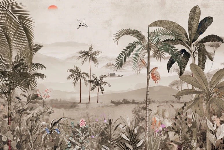 Papier peint l'art de la jungle peint