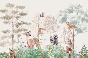 Papier peint chambre enfant nature magique beige