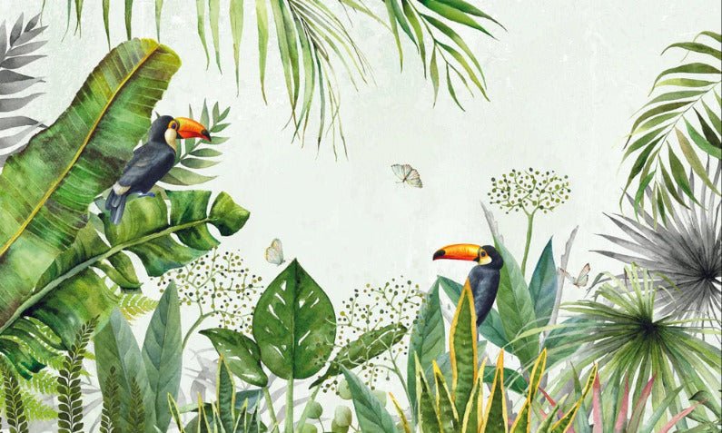 Papier peint Jungle oiseau exotique