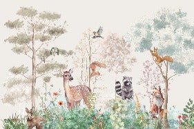 Papier peint chambre enfant nature magique beige