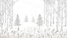 Papier peint forêt d'arbres noir et blanc