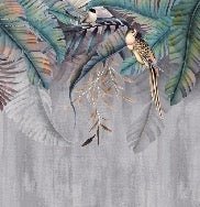 Papier peint wc Feuilles & Birds