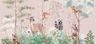 Papier peint chambre enfant nature magique rose