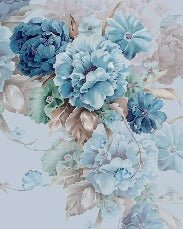 Papier peint fleurs bleues
