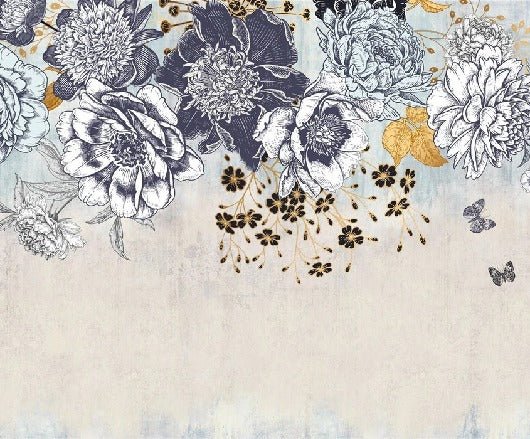 Papier peint floral retro