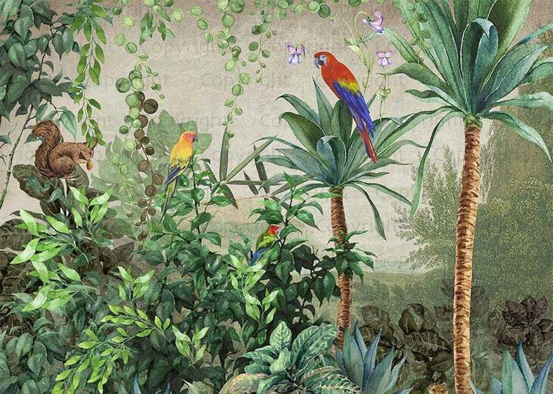 Papier peint Jungle Parrot
