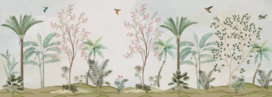 Papier peint chinoiserie jungle