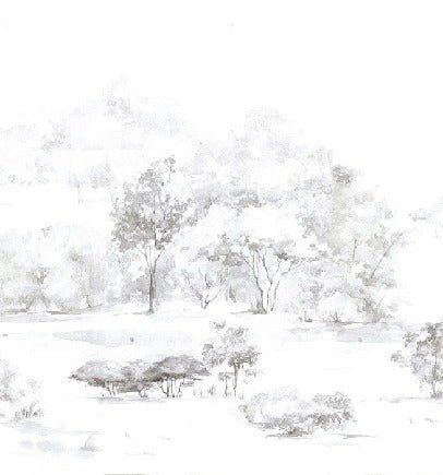 Papier peint forêt de pin aquarelle