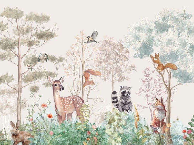 Papier peint chambre enfant nature magique beige