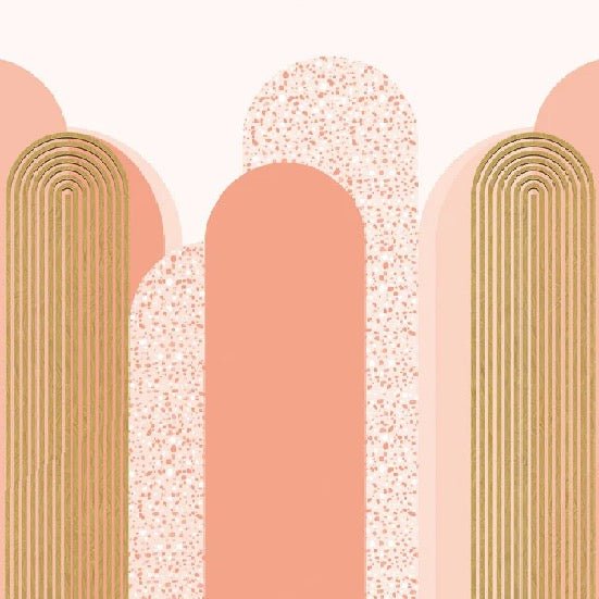 Papier peint Art déco graphique tendance rosé