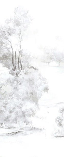 Papier peint forêt de pin aquarelle