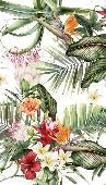Papier peint tropical & Fleurs colorées