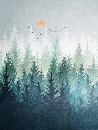 Papier peint forêt canadienne abstrait