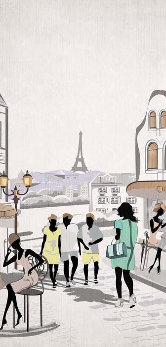 Papier peint français Paris café en terrasse