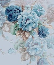 Papier peint fleurs bleues