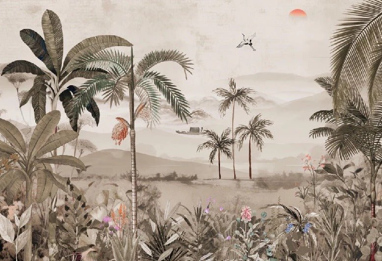 Papier peint l'art de la jungle peint