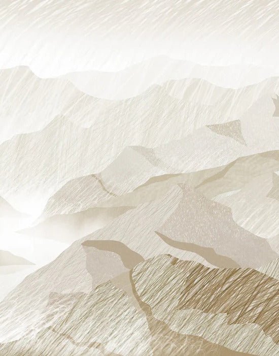Papier peint illustration montagnes sépia