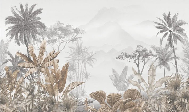 Papier peint tendance tropical sepia