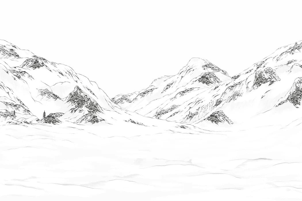 Papier peint val Isère noir et blanc