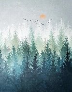 Papier peint forêt canadienne abstrait