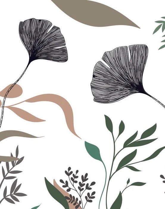 Papier peint ginkgo artiste floral