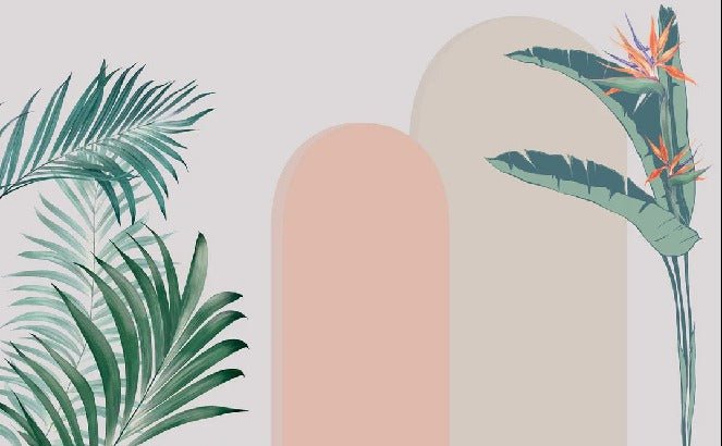 Papier peint chambre arches plantes