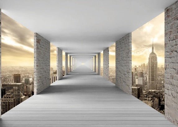 Papier peint trompe l'oeil New York Hall