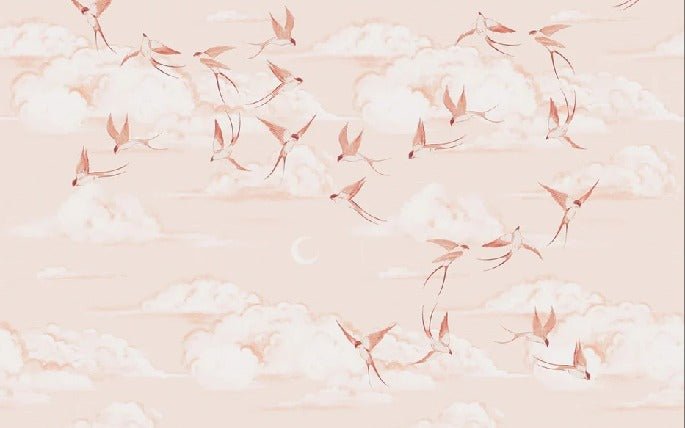 Papier peint chambre enfant poétique terracotta