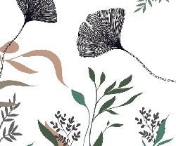 Papier peint ginkgo artiste floral