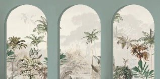 Papier peint arches luxuriantes vert