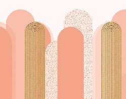 Papier peint Art déco graphique tendance rosé