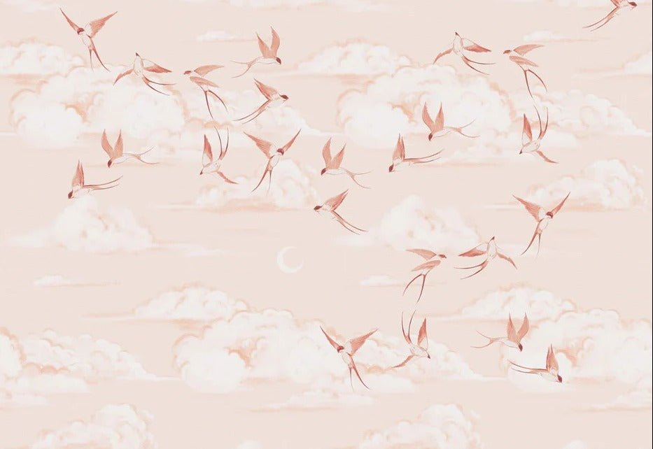 Papier peint chambre enfant poétique terracotta