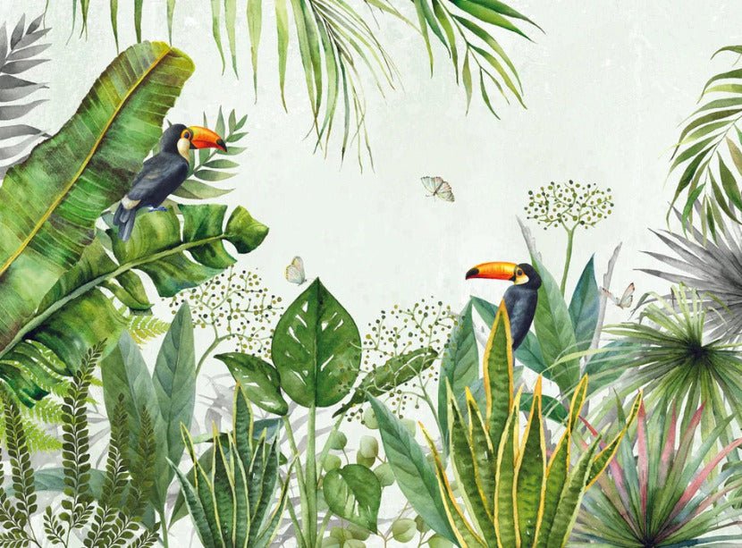 Papier peint Jungle oiseau exotique