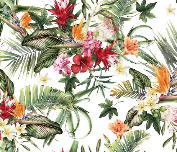 Papier peint tropical & Fleurs colorées