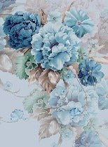 Papier peint fleurs bleues