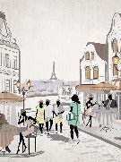 Papier peint français Paris café en terrasse