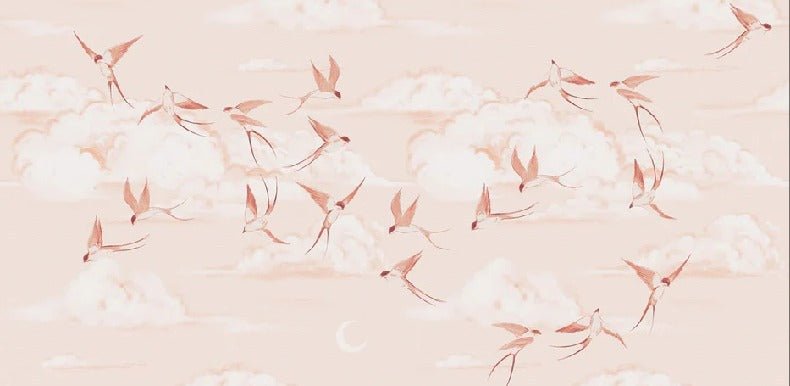 Papier peint chambre enfant poétique terracotta