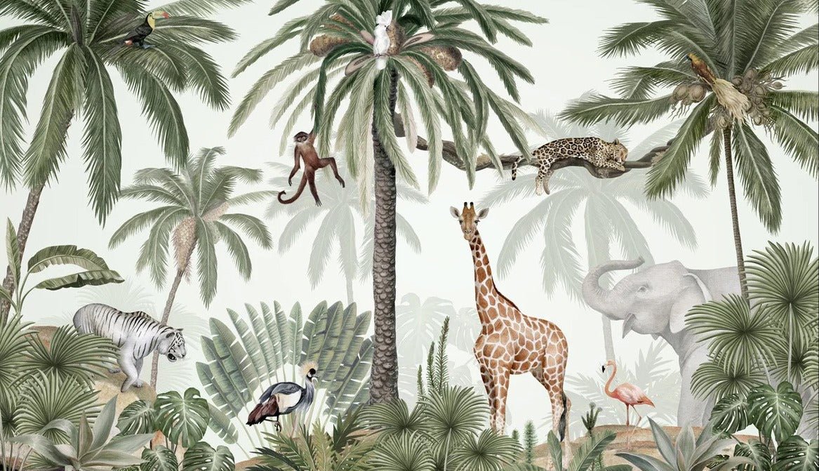 Papier peint enfant jungle paisible