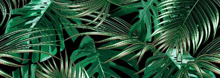 Papier peint intissé grandes feuilles vertes