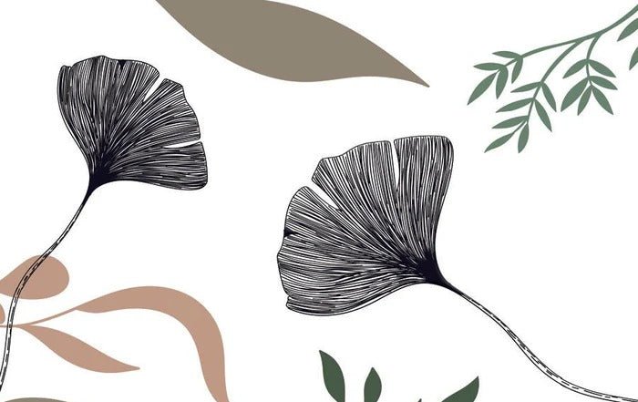 Papier peint ginkgo artiste floral