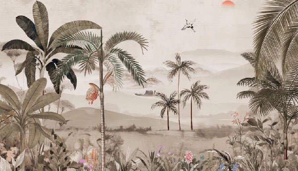 Papier peint l'art de la jungle peint