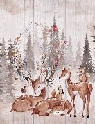 Papier peint chambre enfant douces biches