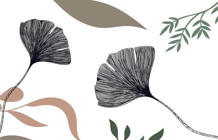 Papier peint ginkgo artiste floral