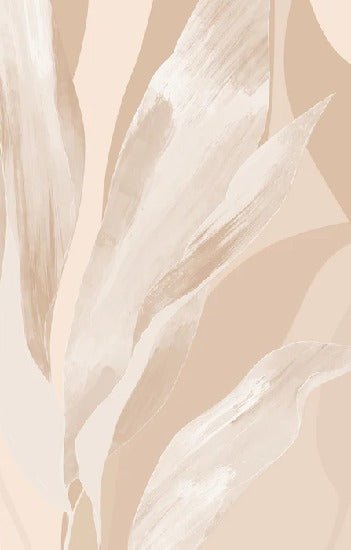 Papier peint étoffe florale beige