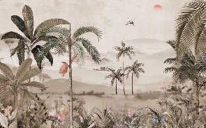 Papier peint l'art de la jungle peint