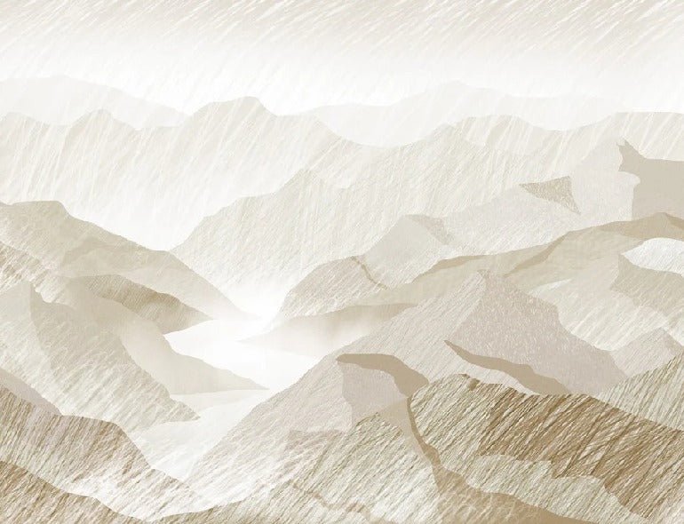 Papier peint illustration montagnes sépia, XXL, tendance