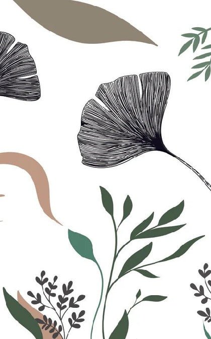 Papier peint ginkgo artiste floral