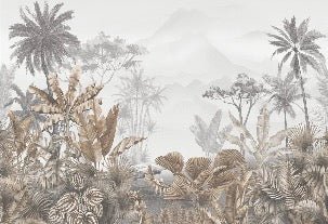 Papier peint tendance tropical sepia