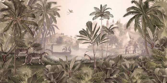 Papier peint jungle haven léopard, XXL, tendance