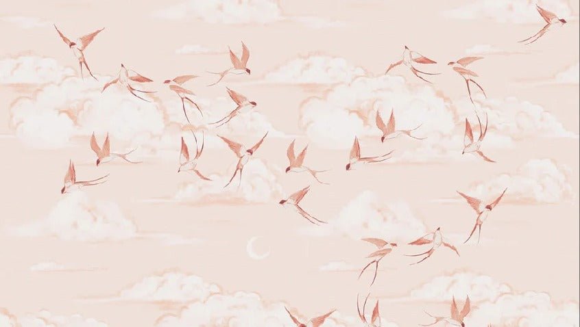 Papier peint chambre enfant poétique terracotta